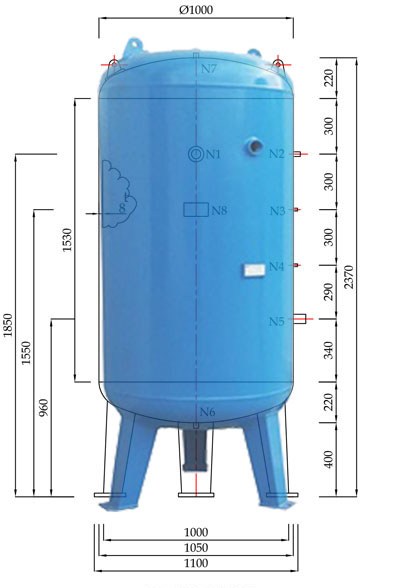 AIR TANK 1500 L 8 mm